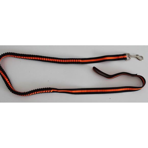 Bungee Collar Leash Dog Pet Elastic Walking Strap 120cm Orange Black - Picture 1 of 3